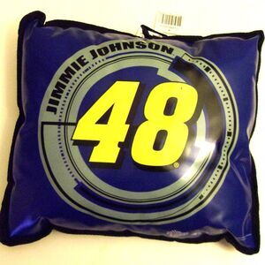 Jimmie Johnson Vinyl Pillow 48 Blue 13" Square New 2006